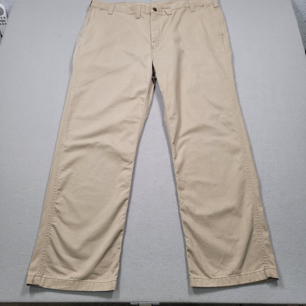 Carhartt Mens Relaxed Fit Khaki Cotton Work Chino Pants 44x32 Tan 100095 285